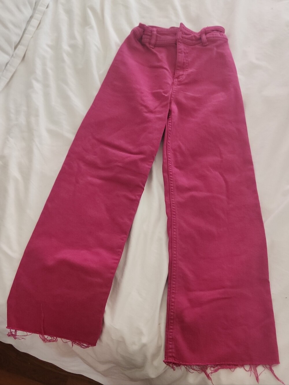 Zara Bright Pink Wide-Leg Kids Jeans
